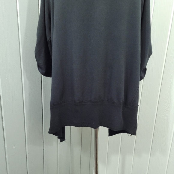 Mod-O-Doc Women's Sz S Black Waterfall Open Front Cardigan 3/4 Sleeve Lagenlook - Picture 8 of 13